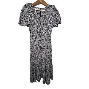 Vintage Twee 70s Floral Maxi Dress Cottagecore Retro Church Microfloral Prairie